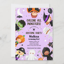 Cute Halloween Spooktacular Costume Birthday Party 招待状