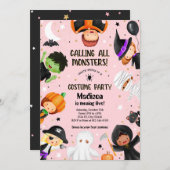 Cute Halloween Spooktacular Costume Birthday Party 招待状 (正面/裏面)