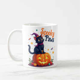Cute halloween spooky paws cat mug コーヒーマグカップ