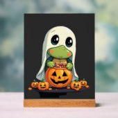 Cute Halloween Turtle Ghost with Candy (5) アクリルサイン (ニュートラル)