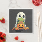 Cute Halloween Turtle Ghost with Candy (5) スタンダードランチョンナプキン (インサイチュ)