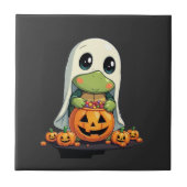 Cute Halloween Turtle Ghost with Candy (5) タイル (正面)
