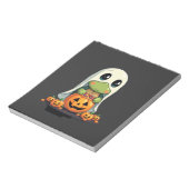 Cute Halloween Turtle Ghost with Candy (5) ノートパッド (回転)