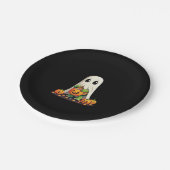 Cute Halloween Turtle Ghost with Candy (6) ペーパープレート (アングル)