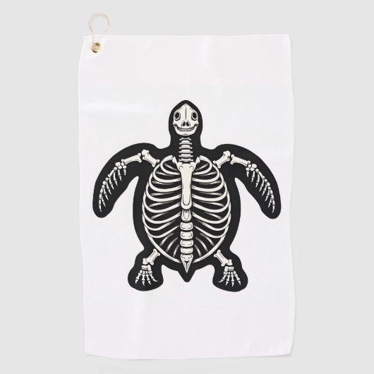 Cute Halloween Turtle Skeleton Tortoise Fossils Ar ゴルフタオル (正面)