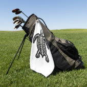 Cute Halloween Turtle Skeleton Tortoise Fossils Ar ゴルフタオル (グリーン)