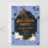 Cute Halloween Unicorns 1 Party 招待状 (正面)