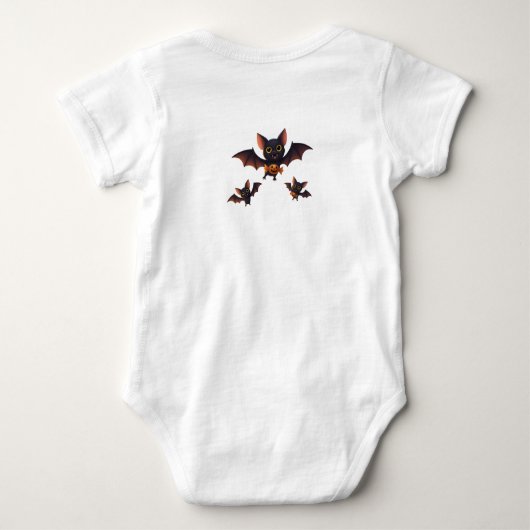 Cute Halloween Witch ベビーボディスーツ (裏面)