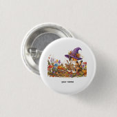 Cute Halloween Witch Cat Herbology Custom Jumbo To 缶バッジ (正面&裏面)