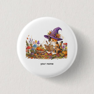 Cute Halloween Witch Cat Herbology Custom Jumbo To 缶バッジ
