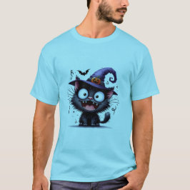 Cute Halloween Witch Cat Pumpkin Hat Sticker ✨🐾🎃 Tシャツ