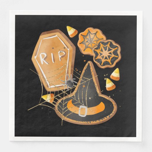 CUTE HALLOWEEN WITCHES HAT COFFIN SPIDER WEBS (正面)