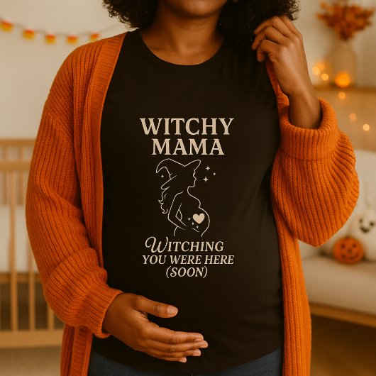 Cute Halloween Witchy Mama  Pregant Wish  Tシャツ