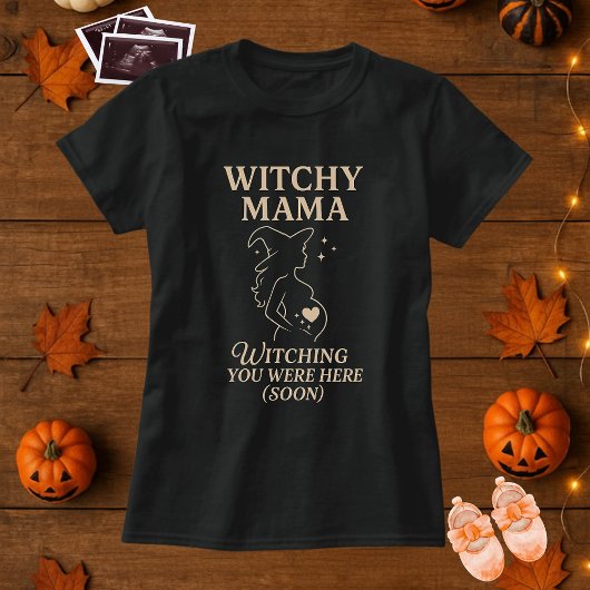 Cute Halloween Witchy Mama  Pregant Wish  Tシャツ
