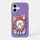 Cute Halloween Wreath with Ghosts iPhone 16ケース (裏面)