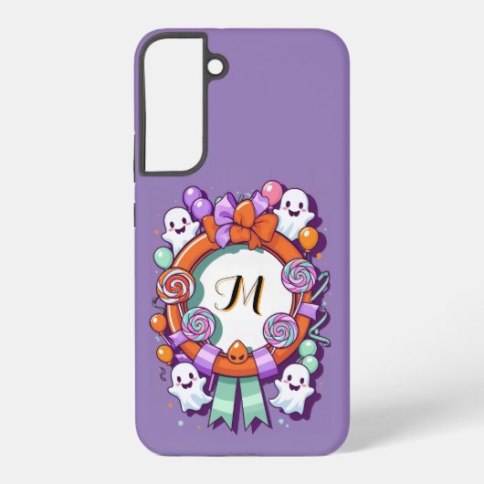 Cute Halloween Wreath with Ghosts Samsung Galaxyケース (裏面)