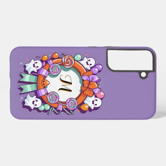 Cute Halloween Wreath with Ghosts Samsung Galaxyケース (裏面横)