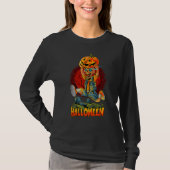 Cute Halloween Zombies Running With Pumpkin Trick  Tシャツ (正面)