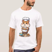 Cute Hamster Chef Character Baking Cookies Tシャツ (正面)