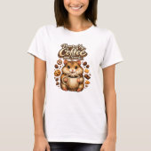 Cute Hamster Coffee Lover Funny Coffee Hamster Des Tシャツ (正面)