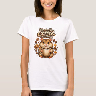 Cute Hamster Coffee Lover Funny Coffee Hamster Des Tシャツ