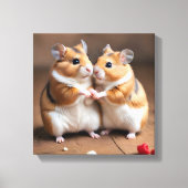 Cute Hamster Couple Canvas Print キャンバスプリント (正面)