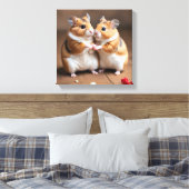 Cute Hamster Couple Canvas Print キャンバスプリント (インサイチュ (寝室))