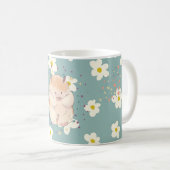 Cute Hamster & Daisy Pattern Mug – Sweet PastelMug コーヒーマグカップ (正面右)