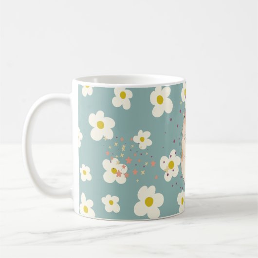 Cute Hamster & Daisy Pattern Mug – Sweet PastelMug コーヒーマグカップ (左)