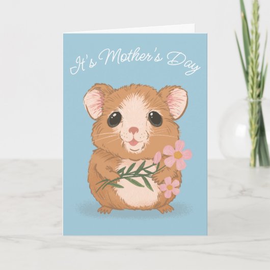 Cute Hamster Dark Humor Mother's Day Card カード (正面)