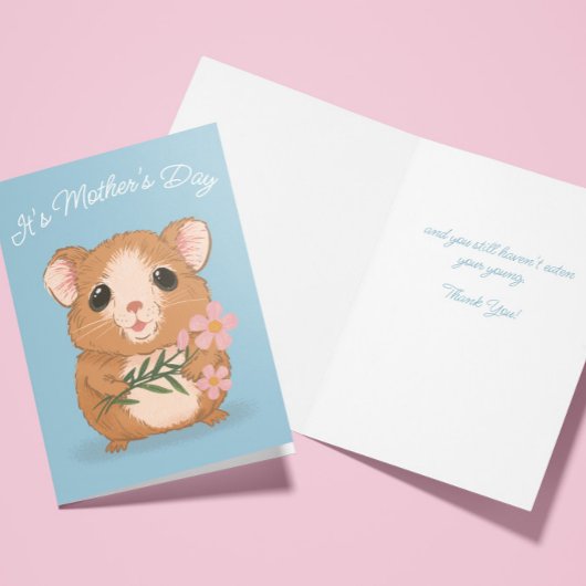 Cute Hamster Dark Humor Mother's Day Card カード