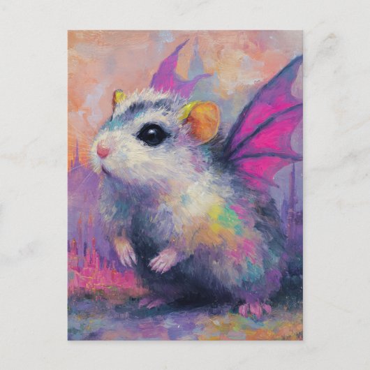 Cute Hamster Dragon ポストカード (正面)