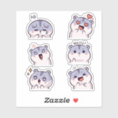 Cute Hamster Emoji Reaction Faces Vinyl Sticker シール (シート)