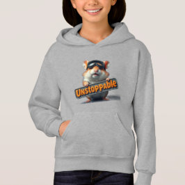 Cute Hamster Hoodie – “Unstoppable” Motivational 