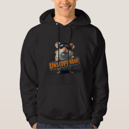Cute Hamster Hoodie – “Unstoppable” Motivational  パーカ