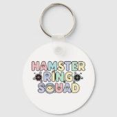 Cute Hamster Ring Squad Pastel Design キーホルダー (正面)