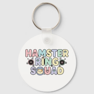 Cute Hamster Ring Squad Pastel Design キーホルダー