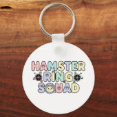 Cute Hamster Ring Squad Pastel Design キーホルダー (正面)