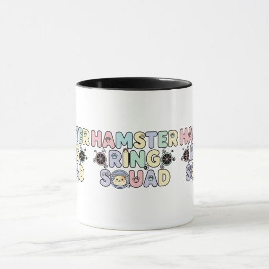 Cute Hamster Ring Squad Pastel Design マグカップ (中央)