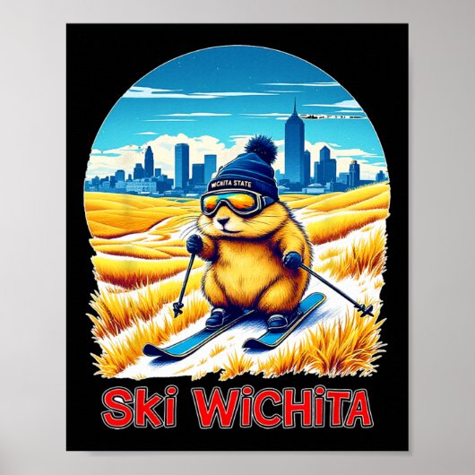 Cute Hamster Skiing Adventure In Wichita Ski Kansa ポスター (正面)