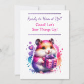 Cute Hamster Themed Girl's Birthday Party 招待状 (正面)