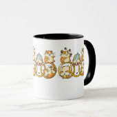 Cute Hamster Trio Rings Cartoon Art マグカップ (正面右)