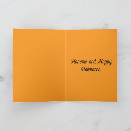 Cute Hamster Witch Halloween Greeting Card カード (内部)