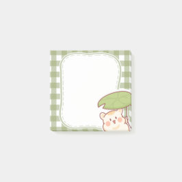 Cute Hamster with Lotus Leaf Frame ポストイット