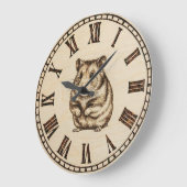 Cute Hamster Wooden Wall Clock ラージ壁時計 (傾斜)