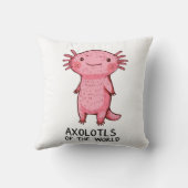 Cute Hand-Drawn Axolotl Cartoon クッション (裏面)