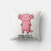 Cute Hand-Drawn Axolotl Cartoon クッション (正面)