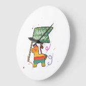 Cute Hand-Drawn Birthday  ラージ壁時計 (傾斜)