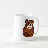 Cute Hand-Drawn Brown Bear Hug Coffee Mug コーヒーマグカップ (正面右)