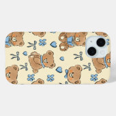 Cute Hand-drawn Brown Teddy Bears Seamless Pattern Case-Mate iPhoneケース (裏面 (横))